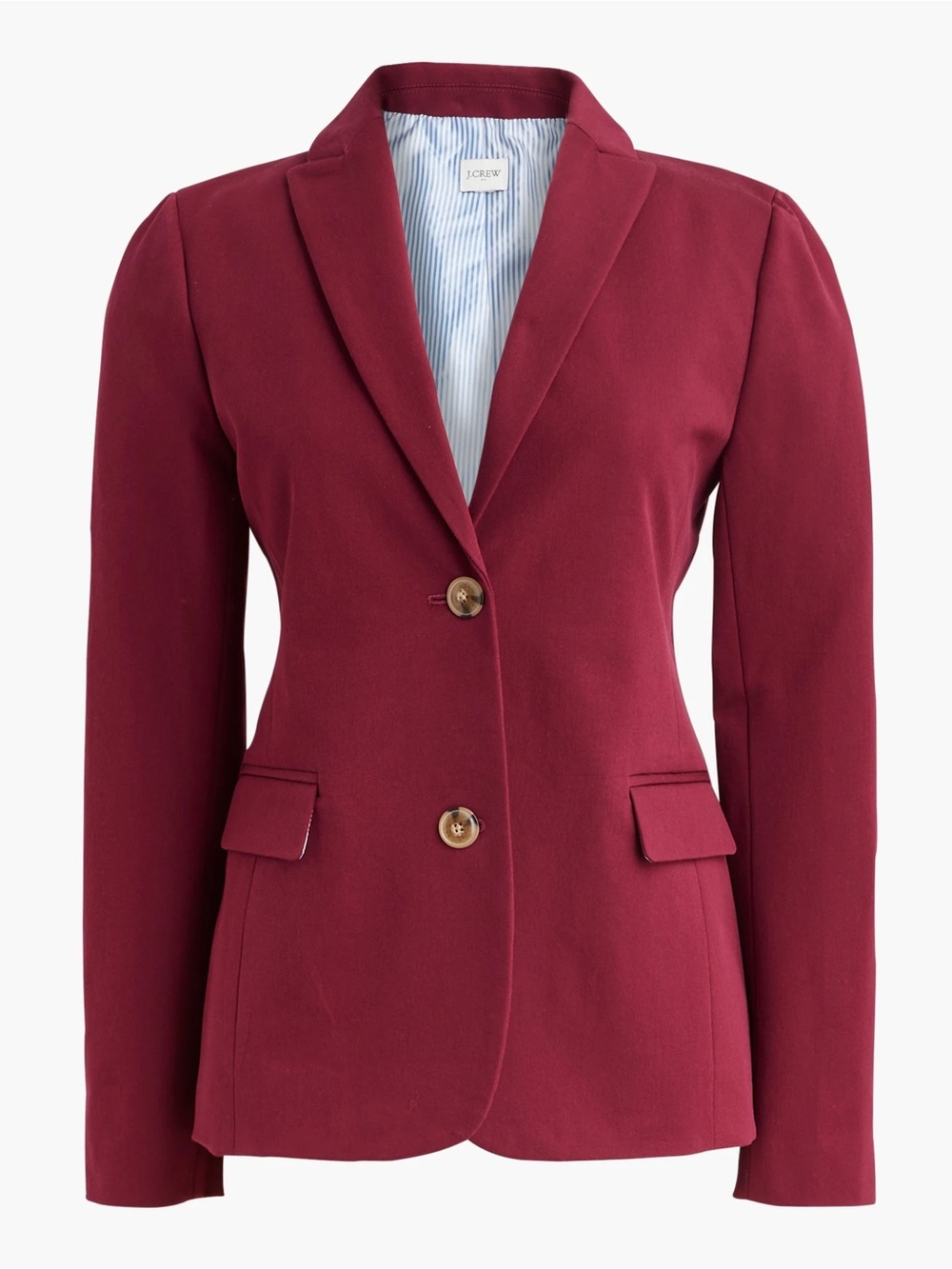 J. Crew Factory Cotton Blend Two Button Blazer Burgundy Size 14